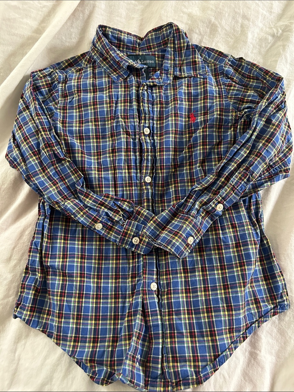 Polo by Ralph Lauren Navy Blue Multicolor Plaid Button-Down Shirt